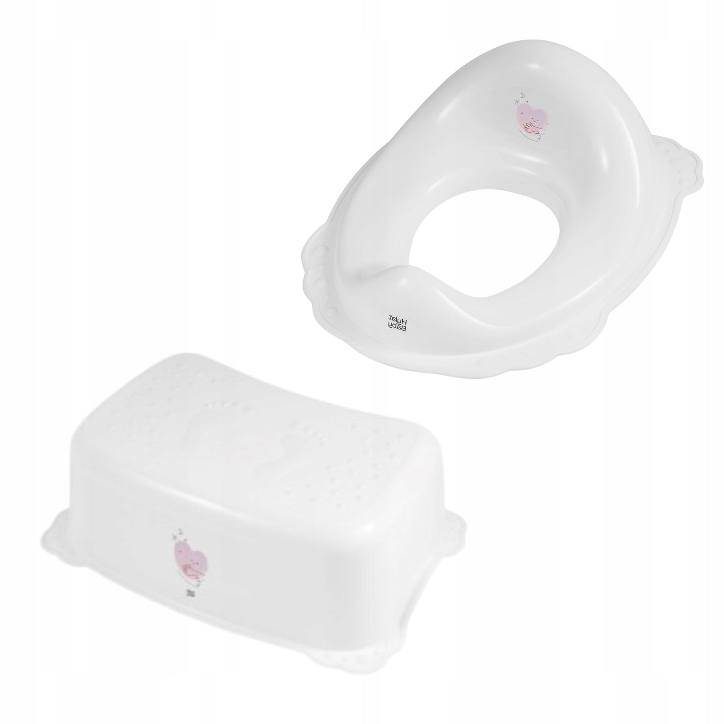 Nakładka sedesowa do toalety + podnóżek - biały HUG ME