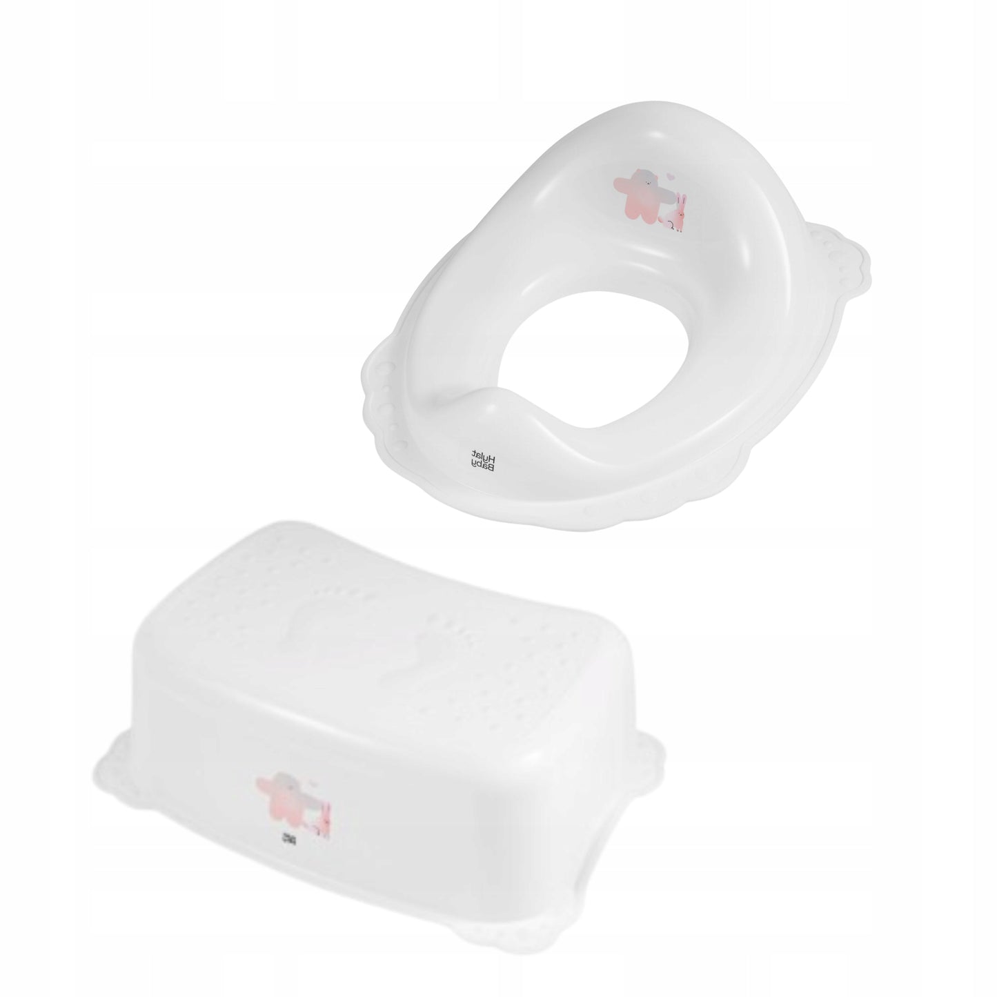 Nakładka na sedes do toalety + podnóżek - biały FRIENDS