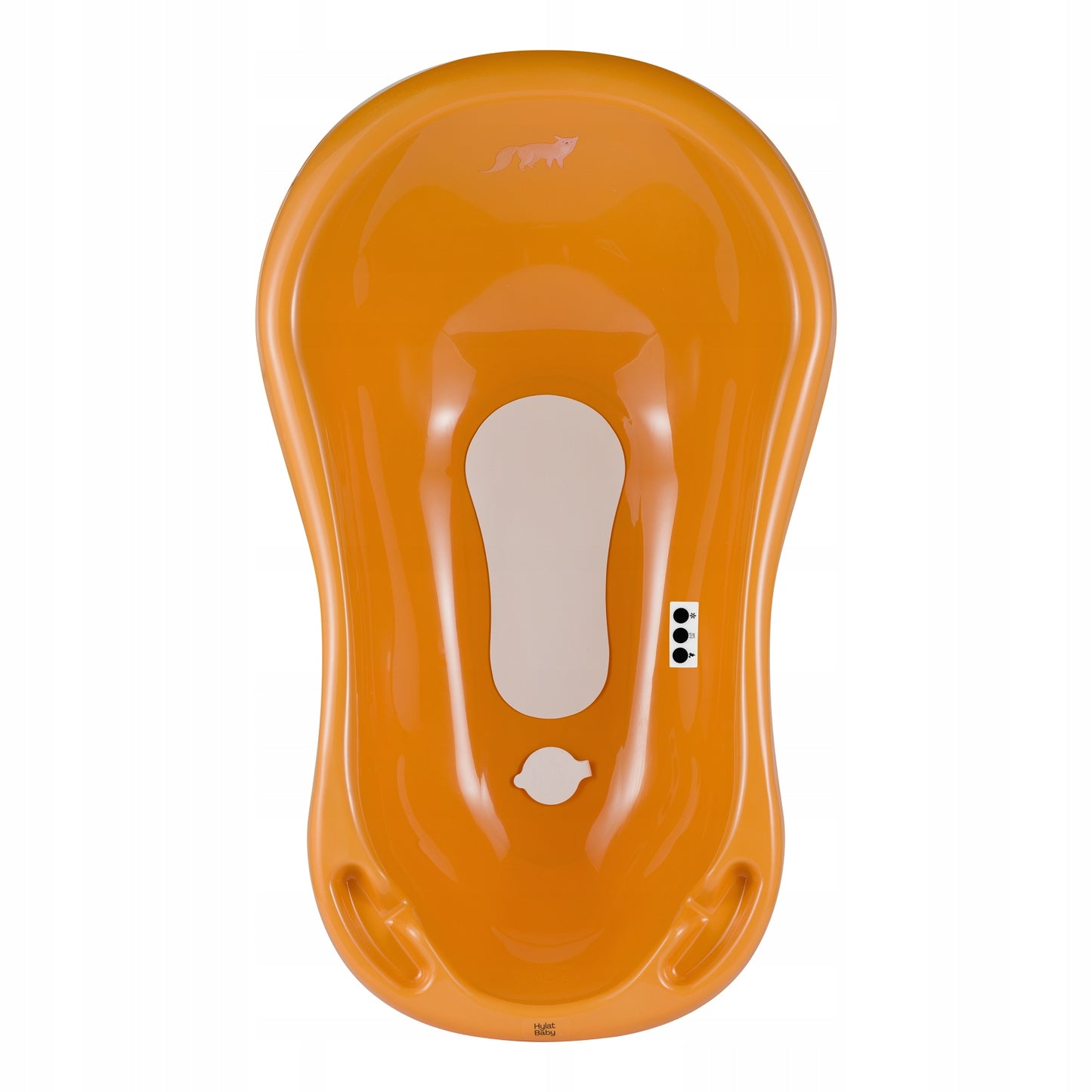 Wanienka dla dziecka Hylat Baby 84 cm z korkiem i termometrem – musztardowa FOX