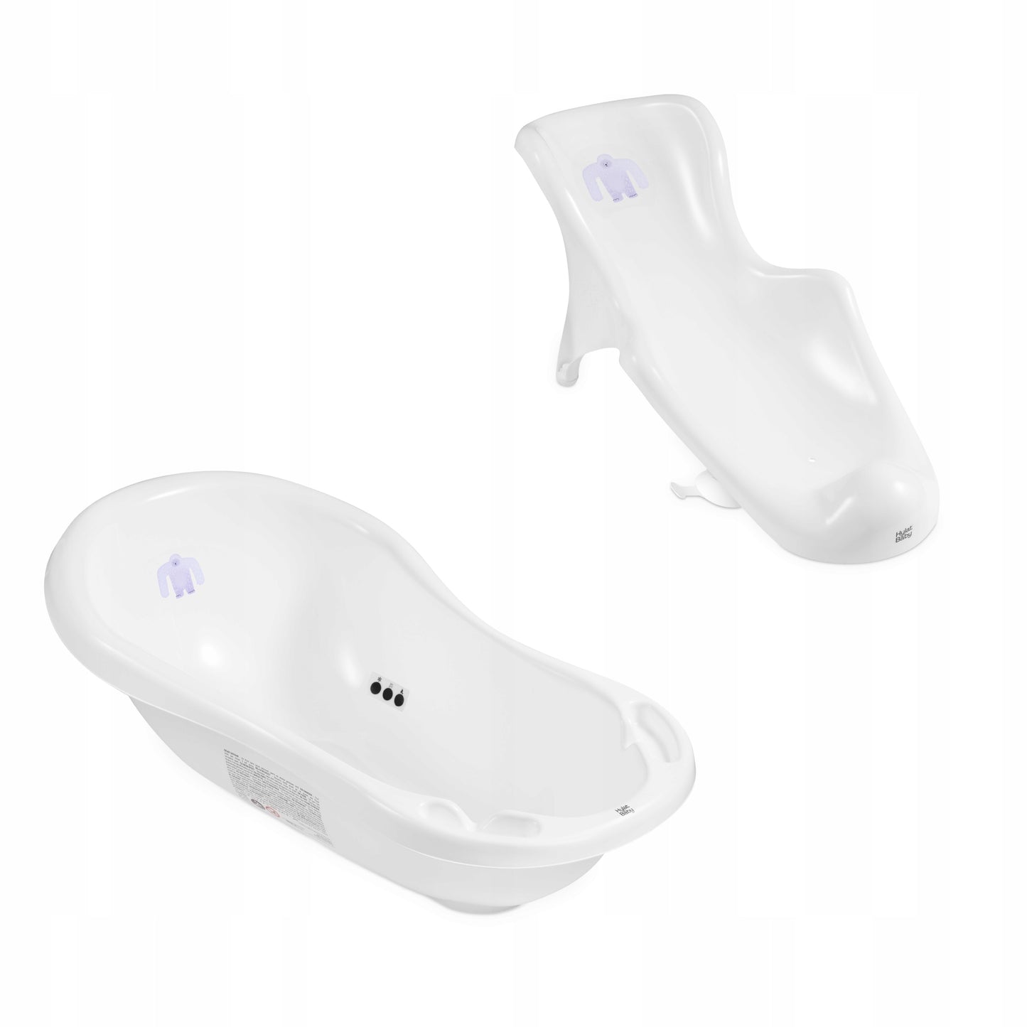 Wanienka z fotelikiem, matą, odpływem i termometrem Hylat Baby - biała YETI
