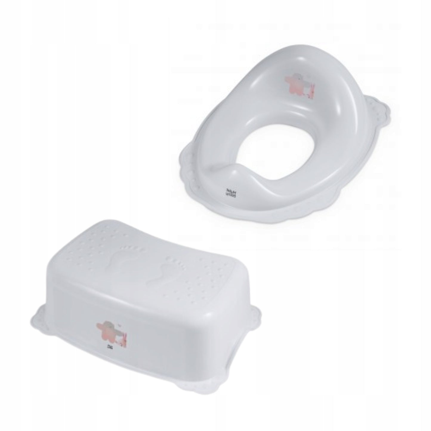 Nakładka na sedes do toalety + podnóżek - szary HUG ME