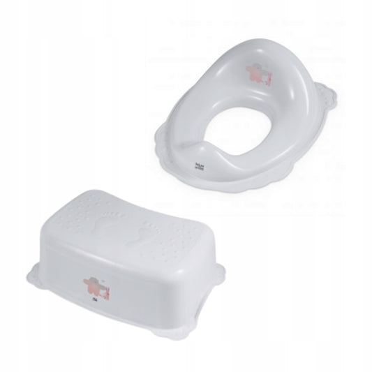 Nakładka na sedes do toalety + podnóżek - szary HUG ME