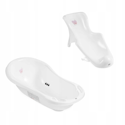 Wanienka z fotelikiem, matą, odpływem i termometrem Hylat Baby - biała HUG ME