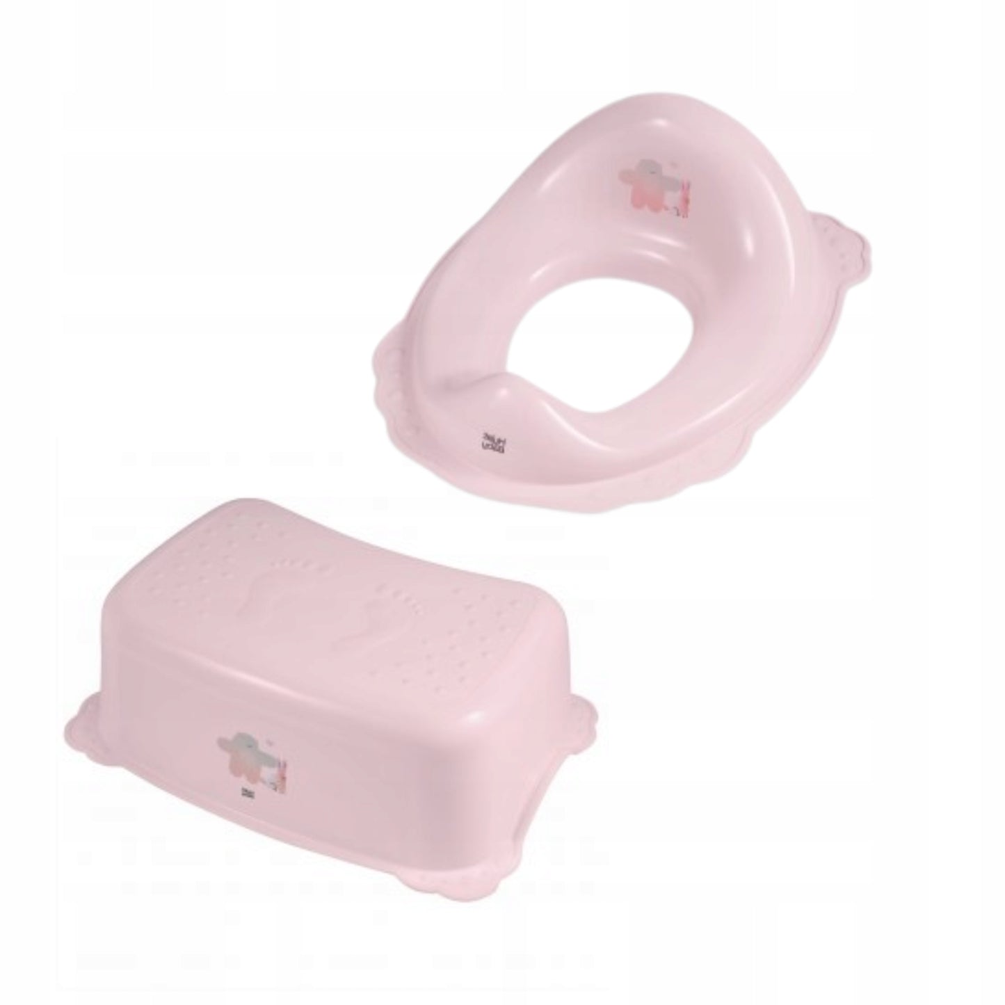 Nakładka na sedes do toalety + podnóżek - różowy FRIENDS
