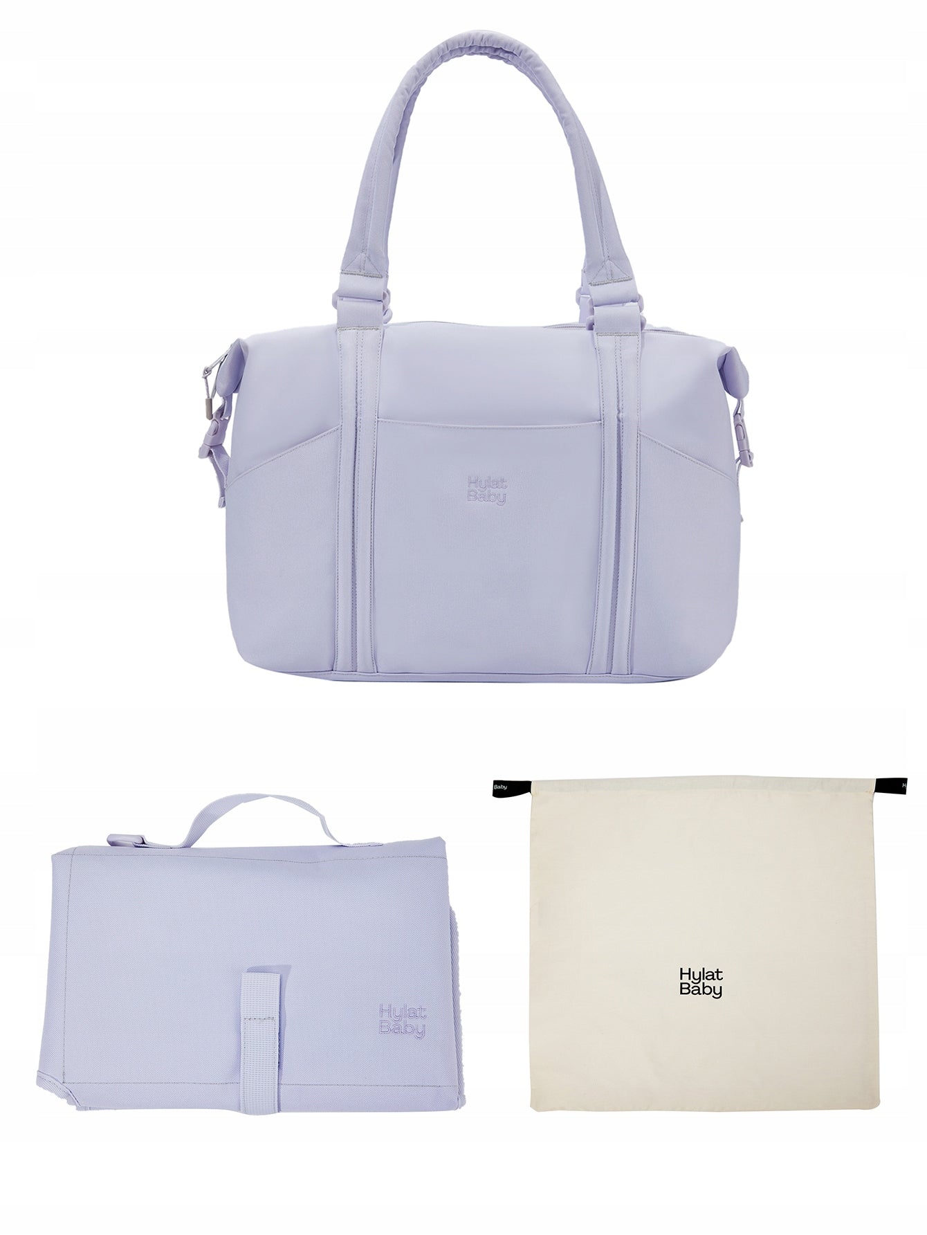 Zestaw - torba i organizer dla mam + przewijak + pokrowiec Hylat Baby - liliowa