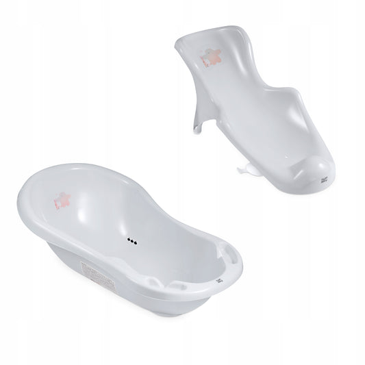 Wanienka z fotelikiem, matą, odpływem i termometrem Hylat Baby - szara FRIENDS